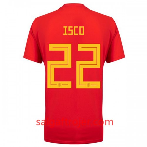 Spanien Fodboldtrøjer Isco 22 Dame Hjemmebanesæt VM 2018 Spanien Fodboldtrøjer Isco 22 Dame Hjemmebanesæt VM 2018